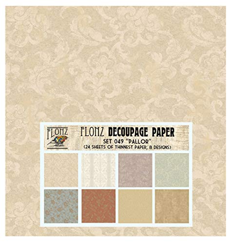 Decoupage Paper Pack (24 Sheets 6"x6") Pallor FLONZ Vintage Styled Paper for Decoupage and Craft - color: Eight