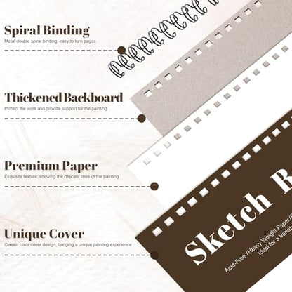 4 Pack Small Sketch Books, 5.5 × 8.5 in, Spiral Bound, Yellow-Brown - color: Tan, size: 5.5 × 8.5Inch（4 Pack）