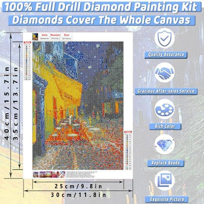 3 Pack Van Gogh Diamond Art Kits for Adults Diamond Painting Kit Beginner - color: DP03142, size: Round Drill