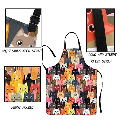 Adjustable Waterproof Apron Bib Apron with 2 Pockets Cooking Kitchen Aprons for Women Men Chef - color: Kitchen Apron