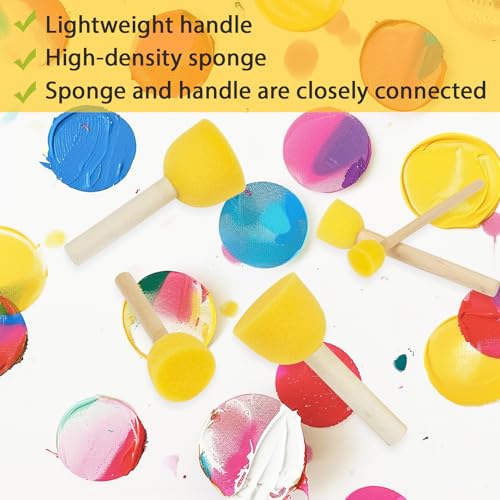 MAQIHAN 32 Round Sponge Paint Brush - Circle Foam Paint Brushes (4 Sizes) | Paint Sponges, Crafting Tools Supplies for Stencils Painting, Acrylic Painting, Dot Painting