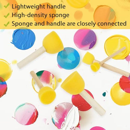 MAQIHAN 32 Round Sponge Paint Brush - Circle Foam Paint Brushes (4 Sizes) | Paint Sponges, Crafting Tools Supplies for Stencils Painting, Acrylic Painting, Dot Painting