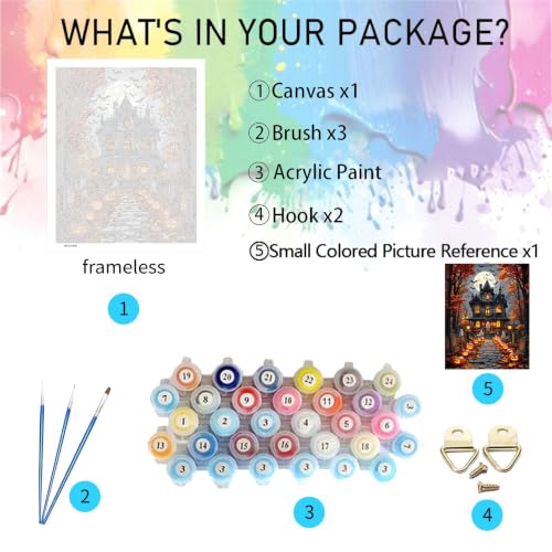 bleihum Halloween Ghost Paint by Numbers Kit for Adults 16x20inch - color: MT23134-US
