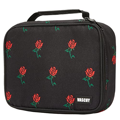 VASCHY Large Pencil Case Bag, Art Supply Marker Organizer Big Pen Pouch with Detachable Layers Slots Multiple Zipper Pockets for Kids Adults School Office Black Rose - color: Black Roses