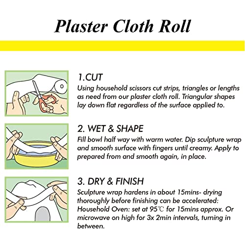 8 Pack 4'' x180'' Plaster Cloth Rolls, 500 GSM Strip Gauze Bandages | for Craft Projects, Mask Making, Belly Casts, Body Molds - size: 4 Inch x 180 Inch(8 Pack)