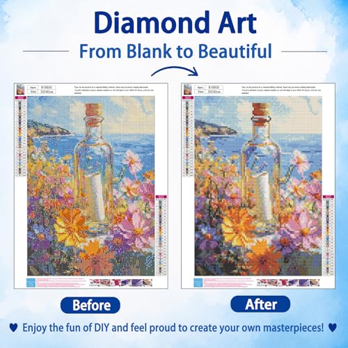 Diamond Art Kits for Adults, Wishing Bottle Diamond Painting, 12x16 Inch - color: 06-Wishing Bottle
