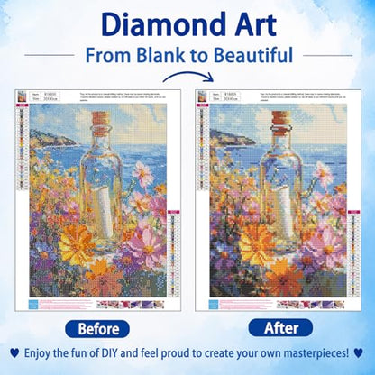 Diamond Art Kits for Adults, Wishing Bottle Diamond Painting, 12x16 Inch - color: 06-Wishing Bottle