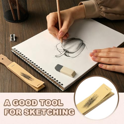PATIKIL 6 Pcs Sandpaper Pencil Sharpener, Pencil Pointer Sharpening Sketch Art Drawing Tool for Artists, Art Supplies, Pastel Sticks, Drawing Crayons, Charcoal Pencil, Brown