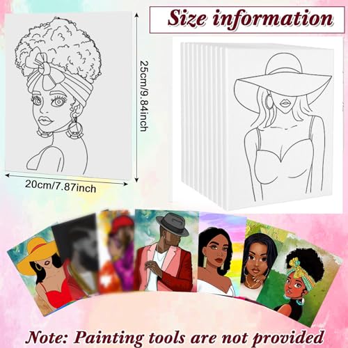 8 Pack Pre Drawn Canvas for Painting for Adults, Sip and Paint Party Supplies Canvas Painting Set for Artist, Stretched Outline CanvasCouples Paint Couple Party Favor(8x10) - color: Couple