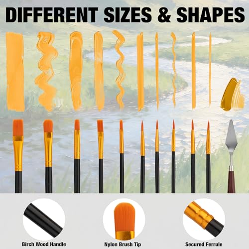 42PCS Acrylic Paint Kits for Adults, Art Supplies Set with Easel | 24 Colors Acrylic Paints (0.4 fl oz), Pine Wood Easel, Brushes, Canvas, Complete Art Supplies Kit for Adults & Beginners - style: 42pcs