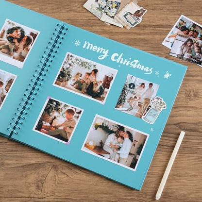 potricher 12 x 12 Inch Large DIY Scrapbook Photo Album 40 Pages, Blue - color: Blue, size: 12 Inch 40 Pages