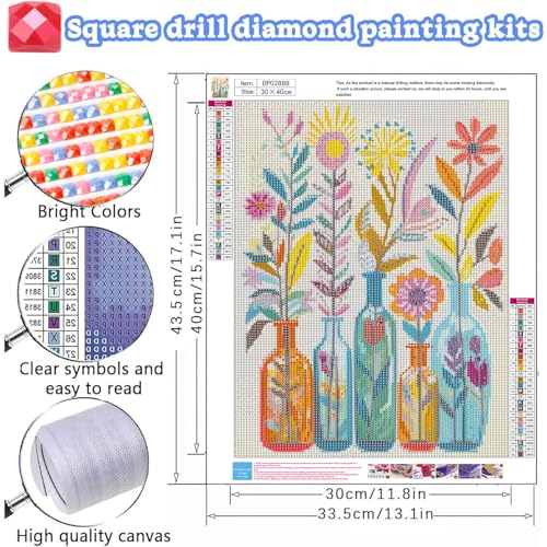 EIBEILI Square Drill Diamond Painting-Flower Diamond Art Wall Decor - color: DP02888