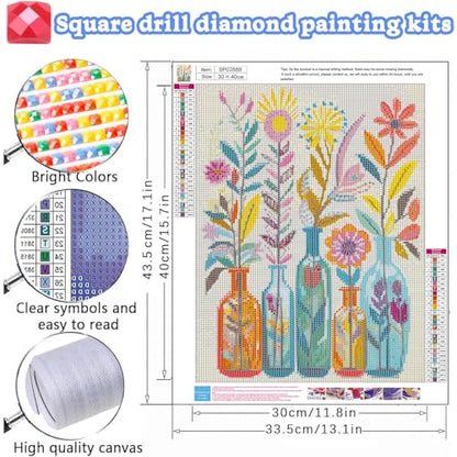 EIBEILI Square Drill Diamond Painting-Flower Diamond Art Wall Decor - color: DP02888