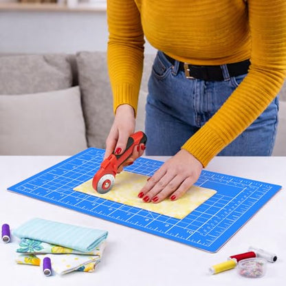 DIYSELF 8in×6in Cutting Mat, Self Healing Cutting Mat, A5 Craft Mat | A5 Cutting Mats for Sewing Hobby Fabric Project, 5-Ply Craft Cutting Board Double Sided, Craft Mat, Quilting Cutting Mats - color: Blue, size: 8"L x 6"W