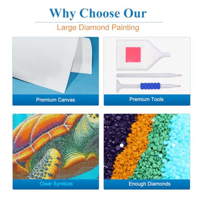 YOYA Large Diamond Art Kits for Adults, Sea Turtle 5D Diamond Painting - color: Sea Turtle 505