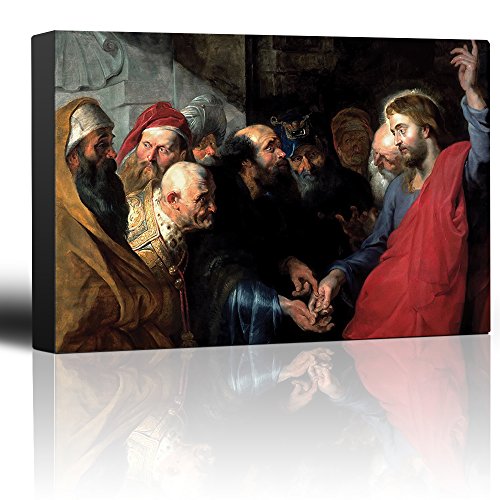 wall26 - Oil Painting of Render Unto Caesar by Peter Paul Rubens - Baroque Style - Jesus Christ, Catholic, Religion - Canvas Art Home Art - 12x18 inches - color: 04. Render Unto Caesar, size: 18"L x 12"W