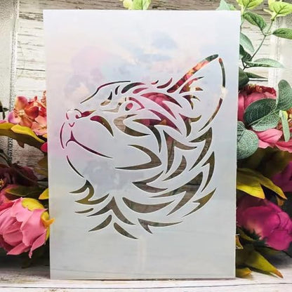 TIAMECH A4 Reusable Cool Cat Stencil for Painting | Outline Cat Layering Template, DIY Wall Art, Wood Furniture, Scrapbook & Crafts (8.3x11.7inch) - style: Cool Cat