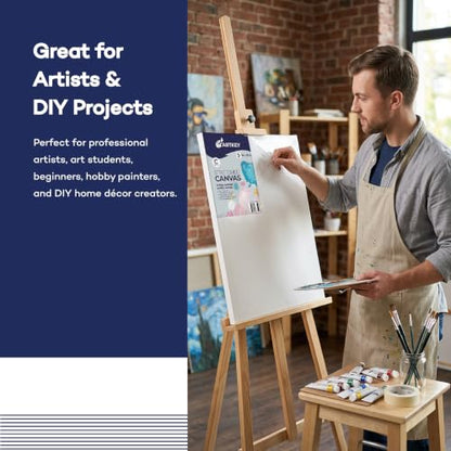 Stretched Canvases for Painting 16x20 Inch 5-Pack, 10 oz Triple Primed Acid-Free 100% Cotton Blank Canvas, Rectangular Canvas for Oil Paint Acrylics Pouring & Wet Art Media, Pour Painting - size: 16"x20"(5-Pack), style: Studio