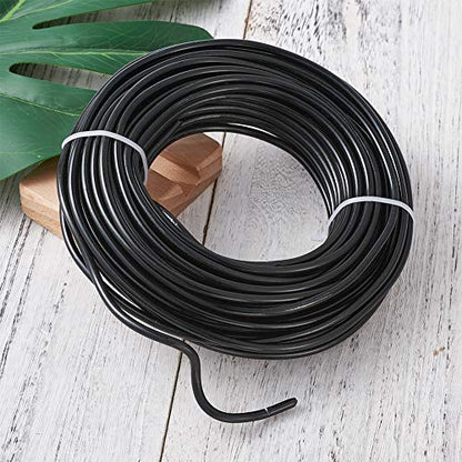 52 Feet 4mm Black Aluminum Wire Bendable Metal Craft Wire for Beading Sculpting Jewelry Making - color: Round-Black, size: 4mm