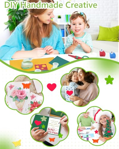 UCEC Paper Punches for Crafting, 3 Pcs Craft Scissors Decorative Edge - style: 6 Different Punch & 4 Mini Punch & 3 Craft Scissor