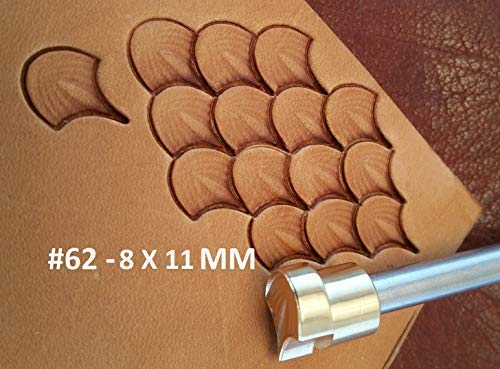 DandS ltd Leather Stamp Tool, Dragon Scale, Professional Steel Craft Tool for Leatherworking, Embossing, Carving & Stamping Leather Projects, Belts Wallets & DIY Projects Compatible with Mallet #62-3 - color: Dragon Scale 0.31" X 0.43"