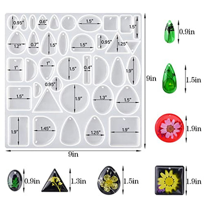 Resin Jewelry Molds for Casting - Silicone Molds for Epoxy Resin, Pendant Mold for DIY Gem Cabochon, Earring, Necklace Jewelry Making - color: Pendant Mold