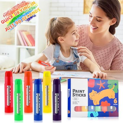 Gilprop 20 Sets Tempera Paint Sticks 120 Pcs 6 Colors Washable Quick Drying Art Solid Tempera Paint Stick Bulk Crafts Supplies(Classic) - color: Classic
