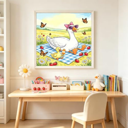 5D Animals Diamond Painting Kits for Adults,Duck Butterfly Diamond Art Kits - color: KM1217-1
