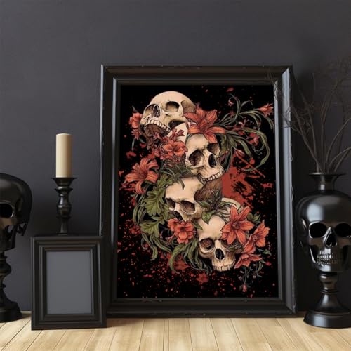Paint by Numbers Kit for Adults, Paint by Numbers Kit for Adults 16x20 Inch - color: Three skulls