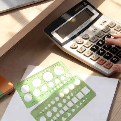 2 Pcs Circle Stencils,Portable Circle Template for Drawing | Lightweight Circle Ruler Geometric Stencil Shapes Circles,Triangles,Squares,Hexagons for Office,School,Building Formwork
