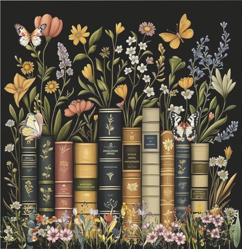 EIBEILI Diamond Art Kits for Adults-Book Flower Diamond Painting Wall Art - color: Book