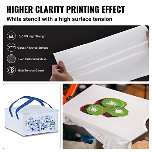 VEVOR Screen Printing Kit, 6 Pieces Aluminum Silk Screen Printing Frames, 20x24inch Silk Screen Printing Frame with 160 Count Mesh, High Tension Nylon Mesh and Sealing Tape for T-Shirts DIY Printing - size: 20x24inch-6