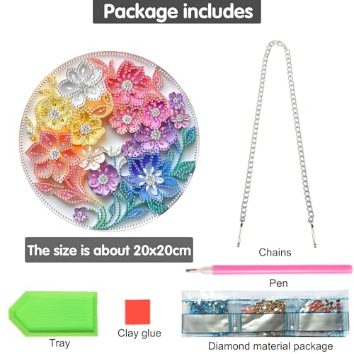 Bimkole Colorful Flowers Hanging Diamond Pearl Art Kits for Adults Pendant C17 - color: Pistil