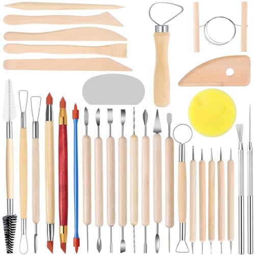 SHENOMAD 32PCS Clay Tools Sculpting Pottery Ceramics Polymer Tools Set