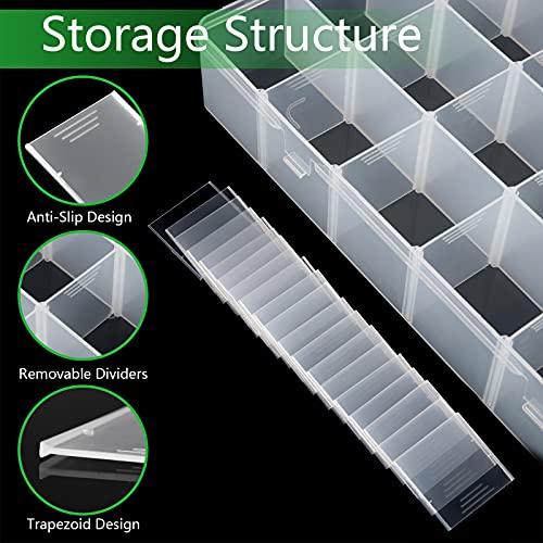 Gbivbe Large 24 Grids Plastic Organizer Box Adjustable Dividers,Clear Storage Box for Jewelry, Art DIY Crafts, Washi Tapes, Beads and Small Parts(3 Pack) - color: Clear-3