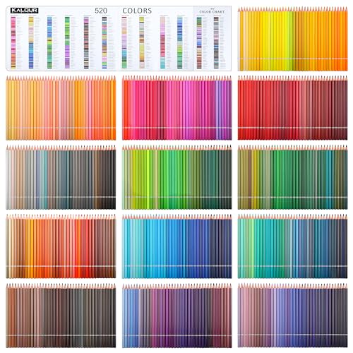 KALOUR 550 Colored Pencils Set with Large capacity Zipper Case,Soft Core with Vibrant Color,Ideal for Coloring Drawing Sketching Crafting, Art Supplies for Adults Artists Beginners