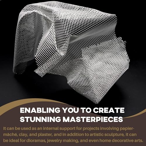 Aluminum Wire Mesh for Arts and Craft - Sculpting Mesh Roll 15.7 Inch by 26.2 Foot - Ideal for Sculpture Projects - Craft Wire Mesh - size: 15.7 Inch by 26.2 Foot