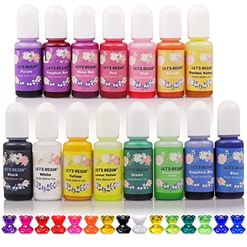 LET'S RESIN Epoxy Resin Dye,15 Color Translucent Epoxy Resin Pigment - size: 15 Colors