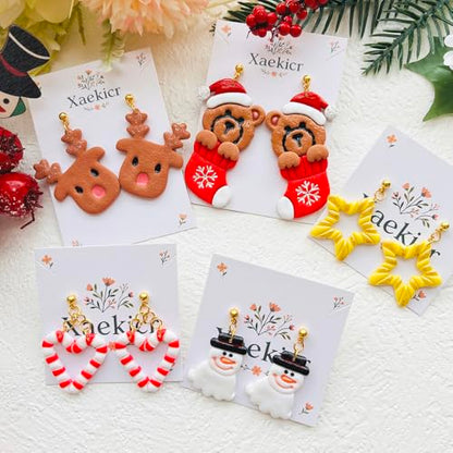 Holiday Theme Polymer Clay Cutters Set – Molds, Clay Cutters for Polymer Clay, Clay Earring Tools - color: I color