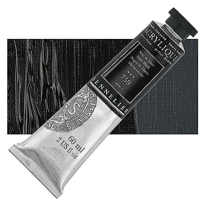Sennelier Extra-Fine Artists' Acrylic, 60ml, Mars Black S1, 2.02 Fl Oz (Pack of 1) - color: Mars Black S1, size: 2 Fl Oz (Pack of 1)