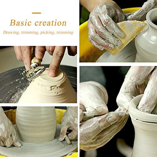 8 Pieces Pottery Tools, Clay Tools, Cay Sculpting Tool | Pottery Tool Kit for Pottery and Smoothing, Cleaning, Carving, Shaping and Sculpting - color: Wood Color