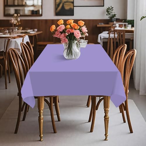 54IN X 160FT Plastic Table Cover Roll with Cutter Box, Cut to Size Plastic Table Cloths for Parties, Birthday, (Light Purple, 54"x1920") - color: Light Purple, size: 1920" x 54" (Rectangular)