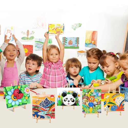 ESRICH 16 Pack 11.8" Wood Easels, Tabletop Easel for Painting | Painting Party, Displaying Canvas, Kids Student Table School Desktop, Portable Canvas Photo Picture Sign Holder - style: 11.8"-16P