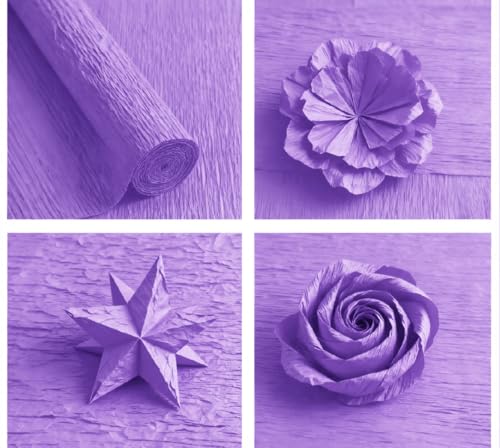 Crepe Paper Roll 8.2ft Long 17 Inch Wide for Wedding Ceremony Various Large Festivals Decoration (27-Violet) - color: 27-Violet