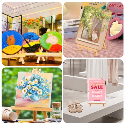 10 Pack 9 Inch Wood Easels,Art Craft Painting Easel,Table Top Easels for Painting, for Painting Party Displaying Canvases, Photos Mini Display Tripod Apply to Kids Artist Adults Students Etc