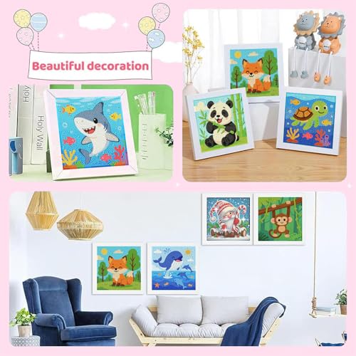 Arttoplus 6 Pack Animals Diamond Art Kits for Kids Ages 8-12 (6x6 inch) - color: 6DXZ122