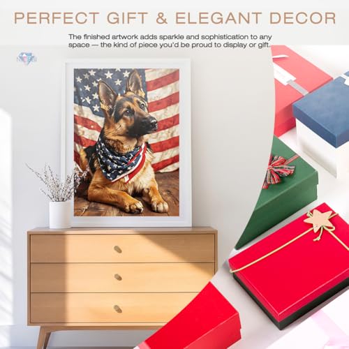 NICRBI Diamond Painting Kits for Adults Dog, Diamond Art 12x16 Inch