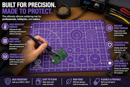 KC GLOBAL A4 (13"x9") Professional Grade Self-Healing Double-Sided PVC Cutting Mat (Purple) - Odor-Free, Eco-Friendly, Non-Slip, Premium Desk Mat for DIY, Crafting, Model Building and Art Projects - size: 13"L x 9"W