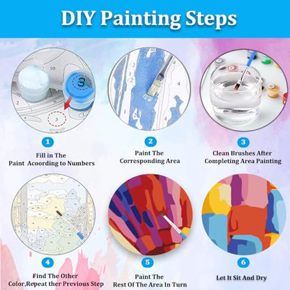 Artunion Framed Paint by Numbers Kit for Adults Beginners & Kids Ages 8-12,Hot Air Balloon Paint by Number with Frame,Abstract Paint by Numbers Kit on Canvas 10 * 10 Inch Without Easel - color: ZXT-336-F