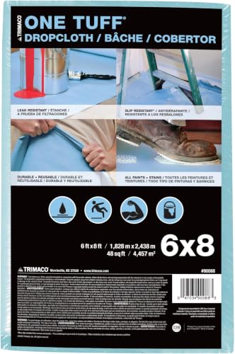 Trimaco One Tuff Dropcloth, 6-feet x 8-feet (Pack of 12) - size: 6' x 8' (Pack of 12)